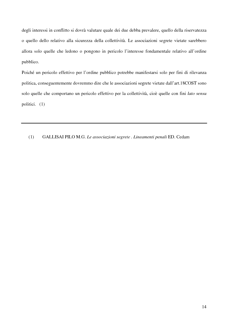 Anteprima della tesi: Associazioni segrete: lineamenti penali (Loggia P2 - Golpe Borghese - Gladio - Archivio Mitrokhin), Pagina 12