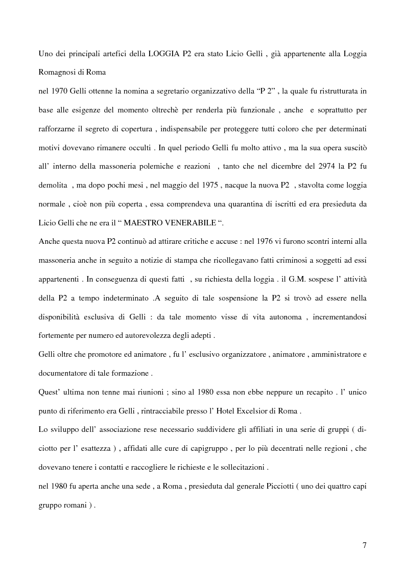 Anteprima della tesi: Associazioni segrete: lineamenti penali (Loggia P2 - Golpe Borghese - Gladio - Archivio Mitrokhin), Pagina 5