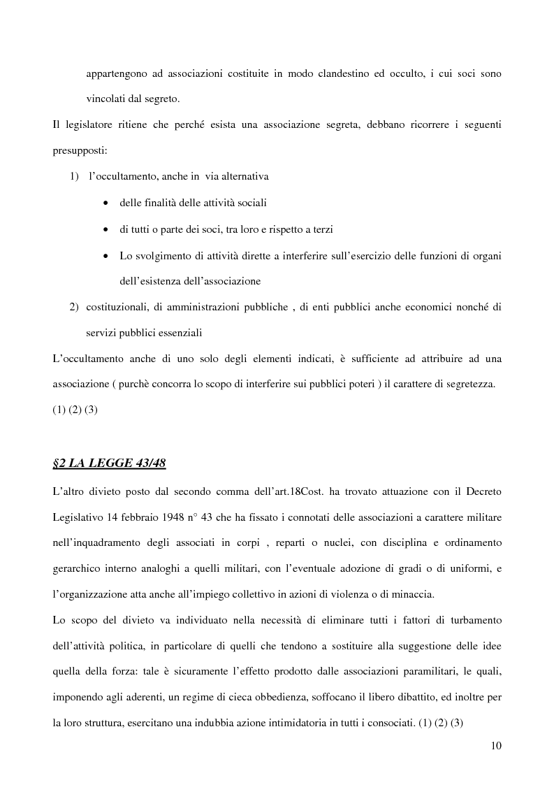 Anteprima della tesi: Associazioni segrete: lineamenti penali (Loggia P2 - Golpe Borghese - Gladio - Archivio Mitrokhin), Pagina 8