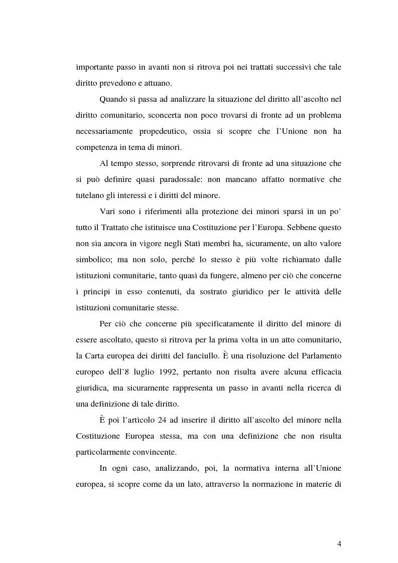 Anteprima della tesi: Il diritto all'ascolto del minore in Unione Europea, Pagina 2