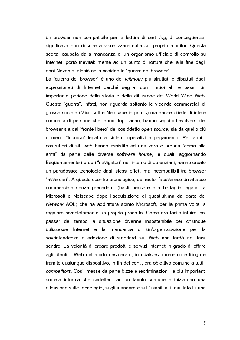 Anteprima della tesi: Siti web e compatibilità con i browser: il sito del gruppo di ricerca eTourism, Pagina 5