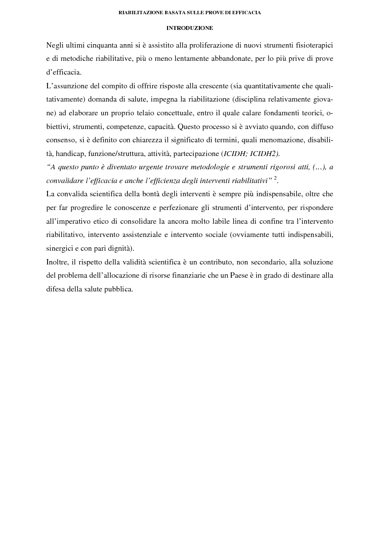 Anteprima della tesi: La riabilitazione basata sulle prove di efficacia, Pagina 2
