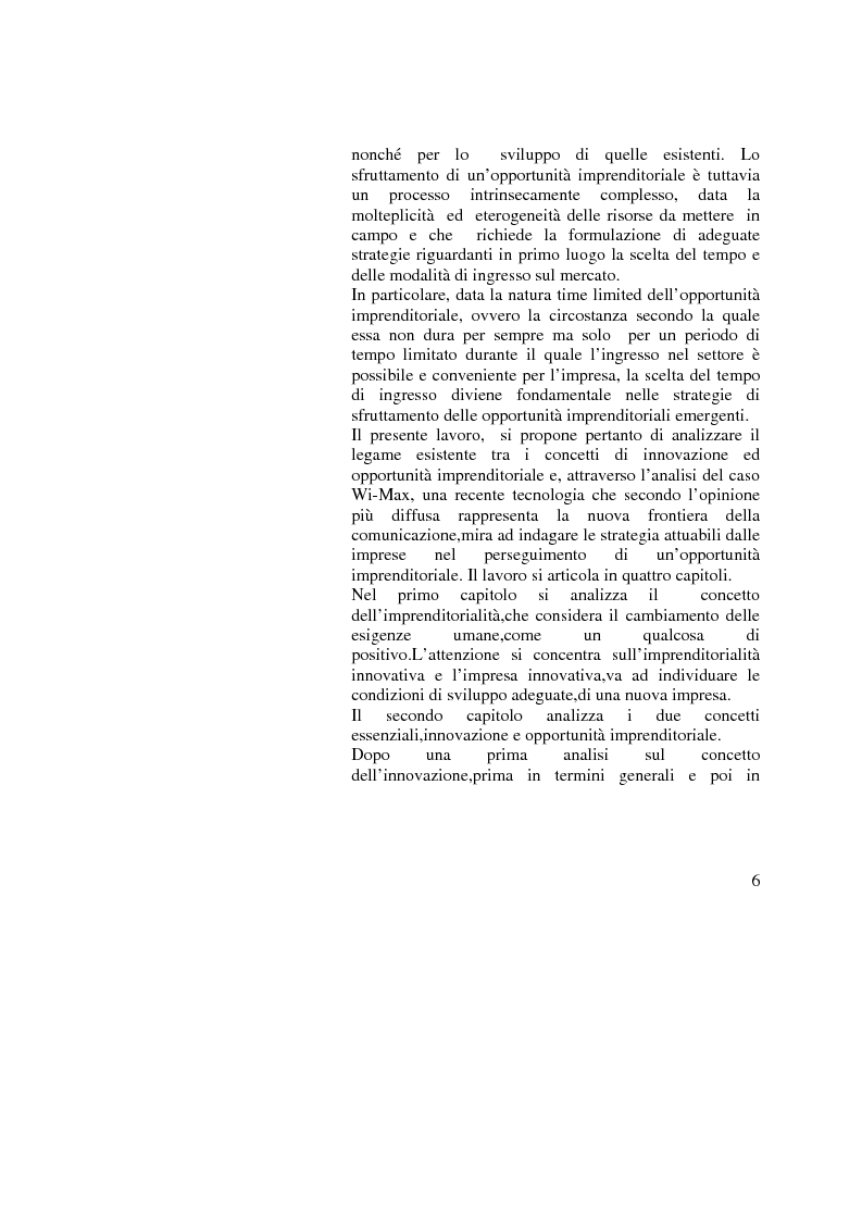 Anteprima della tesi: Innovazione e Opportunità Imprenditoriale: il caso Wi-Max, Pagina 2