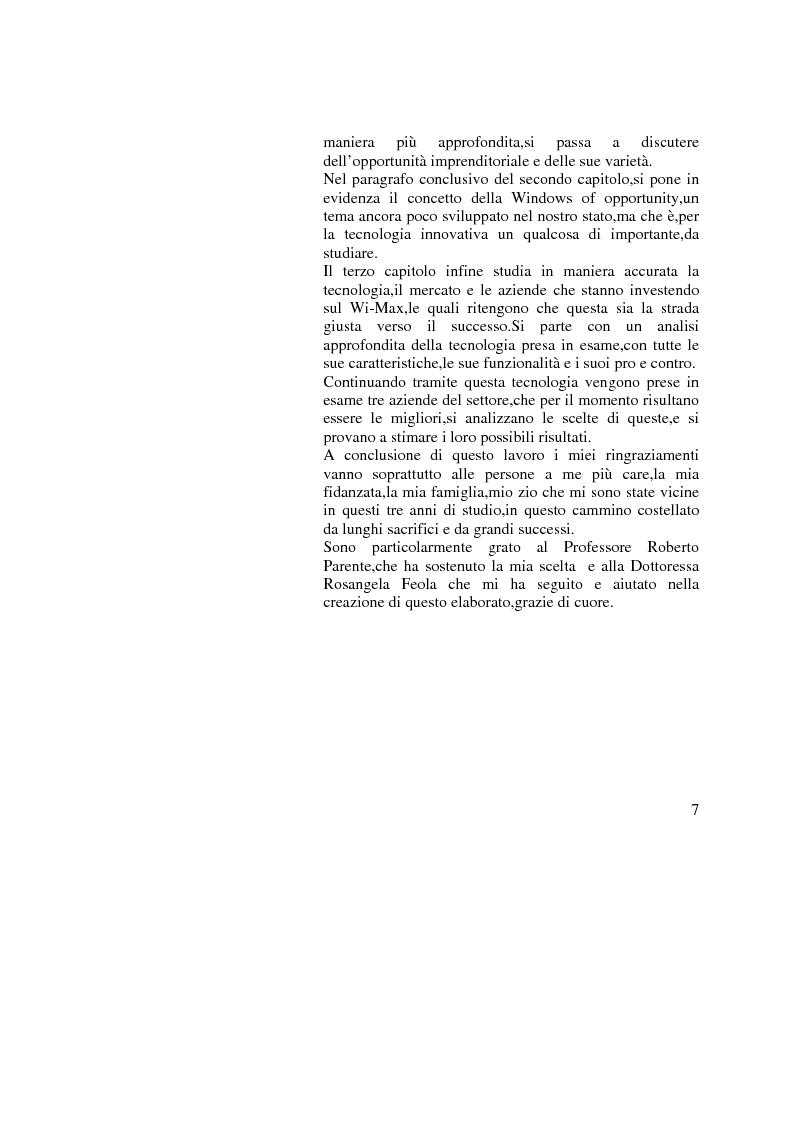 Anteprima della tesi: Innovazione e Opportunità Imprenditoriale: il caso Wi-Max, Pagina 3