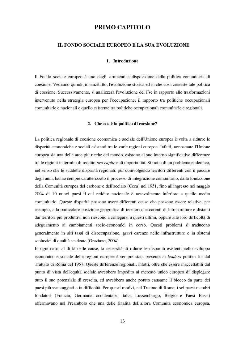 Anteprima della tesi: Il partenariato nel Fondo sociale europeo: i casi di Veneto ed Emilia-Romagna, Pagina 10