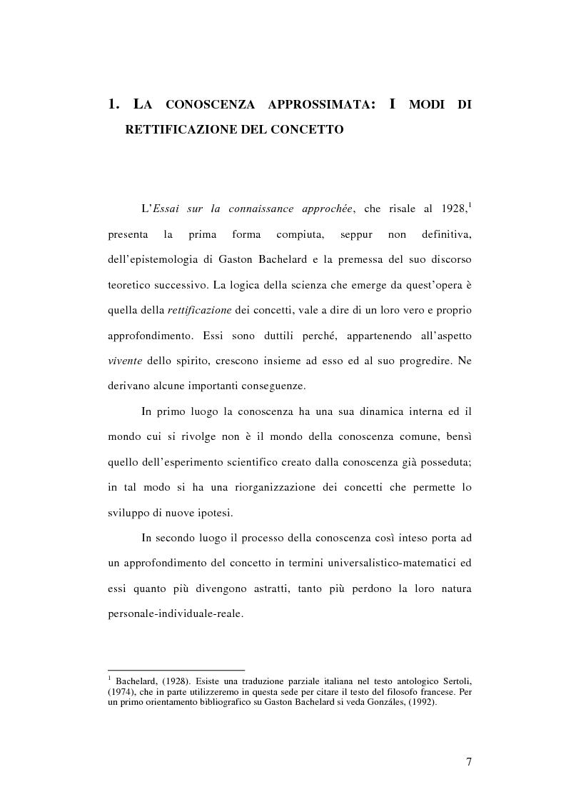 Anteprima della tesi: La conoscenza approssimata e l'ostacolo epistemologico nel primo Bachelard, Pagina 6