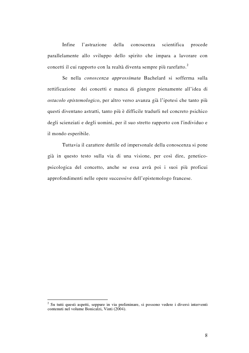 Anteprima della tesi: La conoscenza approssimata e l'ostacolo epistemologico nel primo Bachelard, Pagina 7