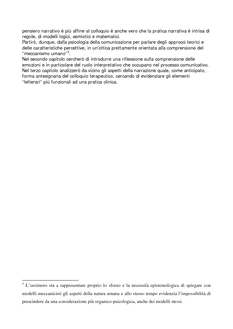Anteprima della tesi: Comunicazione – Colloquio terapeutico (Gli estremi di un percorso narrativo), Pagina 2
