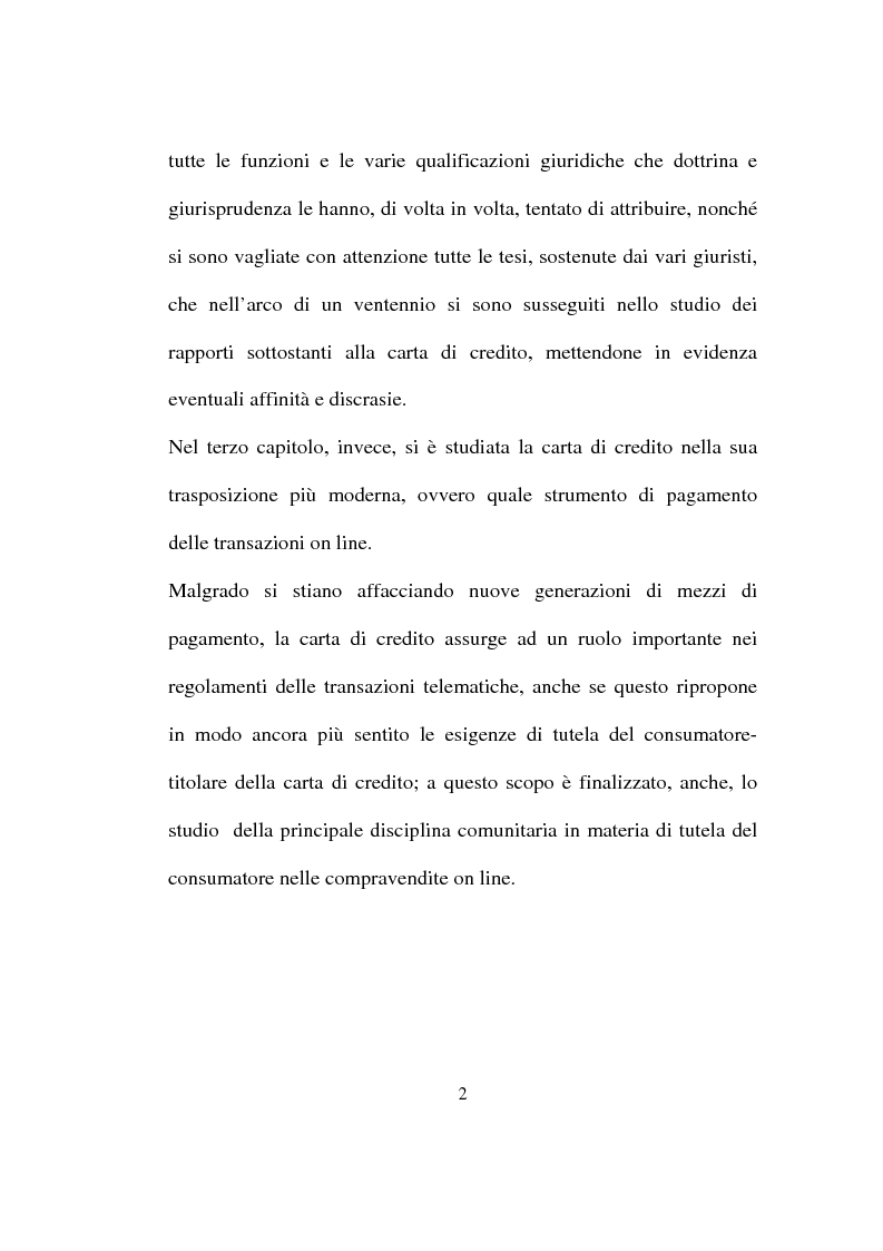 Anteprima della tesi: La carta di credito tra presente e futuro, Pagina 2