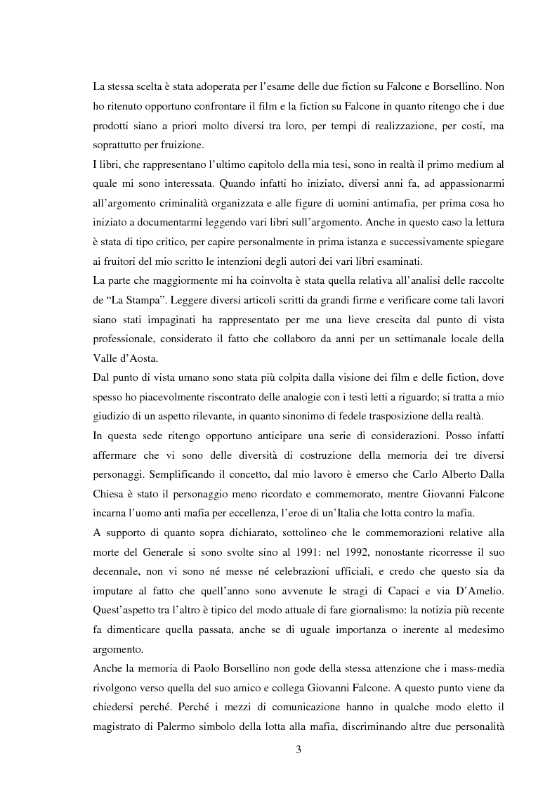 Anteprima della tesi: Mass media e memoria: gli attentati Dalla Chiesa, Falcone e Borsellino, Pagina 3