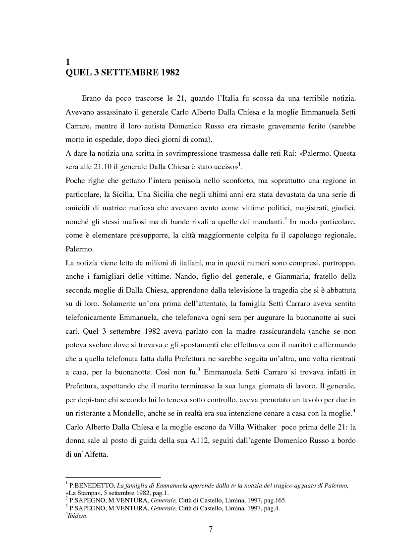 Anteprima della tesi: Mass media e memoria: gli attentati Dalla Chiesa, Falcone e Borsellino, Pagina 7