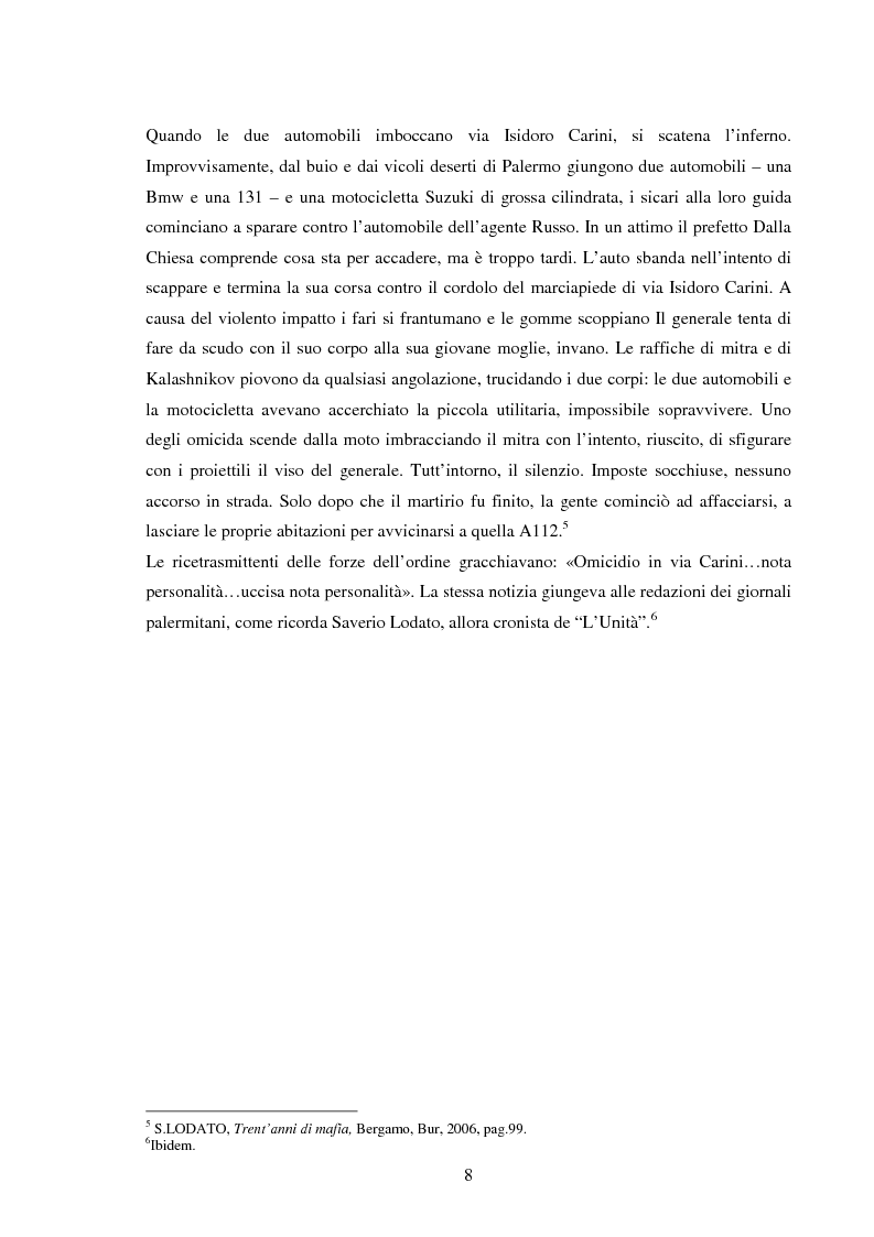 Anteprima della tesi: Mass media e memoria: gli attentati Dalla Chiesa, Falcone e Borsellino, Pagina 8