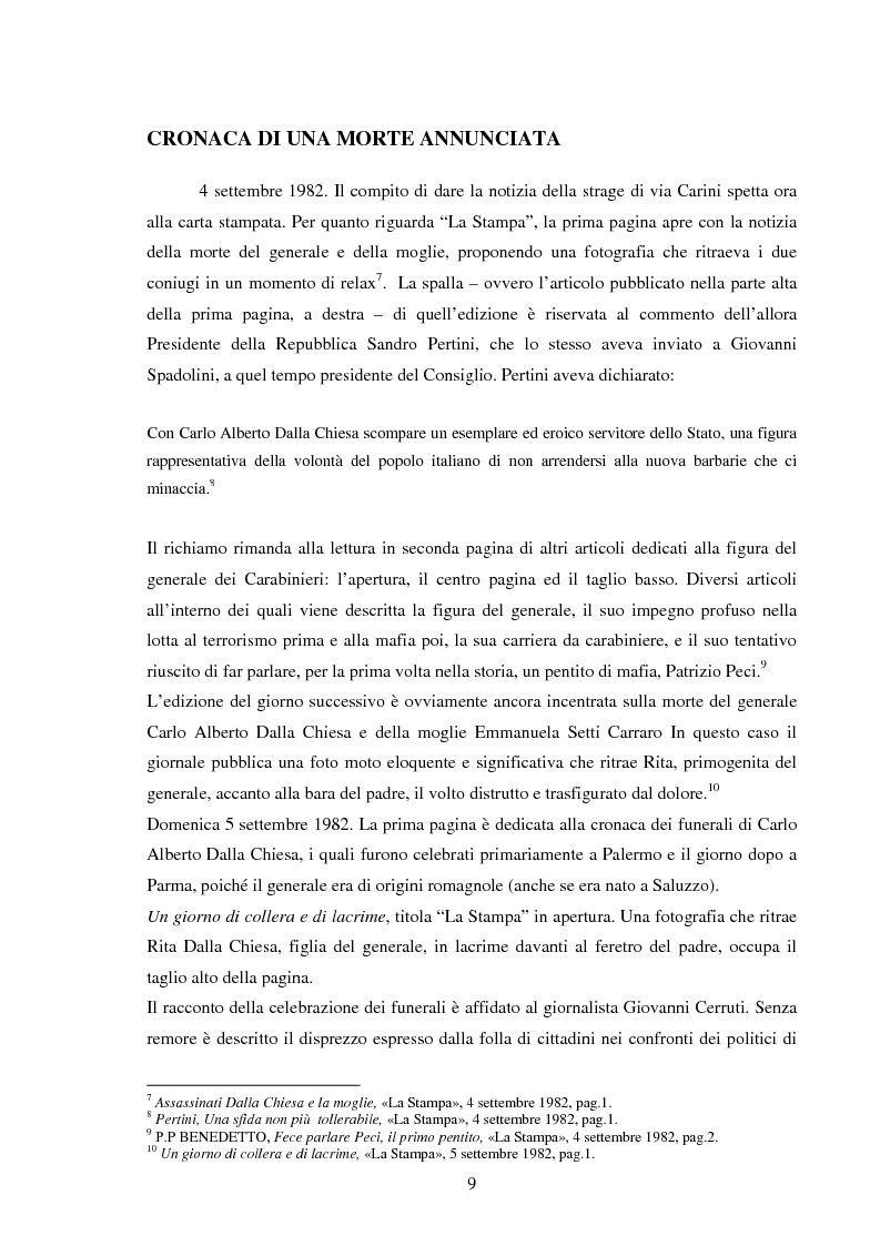 Anteprima della tesi: Mass media e memoria: gli attentati Dalla Chiesa, Falcone e Borsellino, Pagina 9