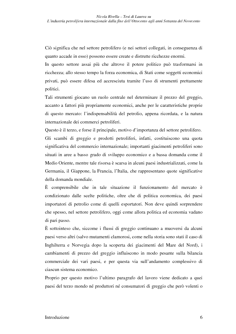 Anteprima della tesi: L'industria petrolifera internazionale dalla fine dell'800 agli anni Settanta del 900 - Imprese, mercati, shock, Pagina 3