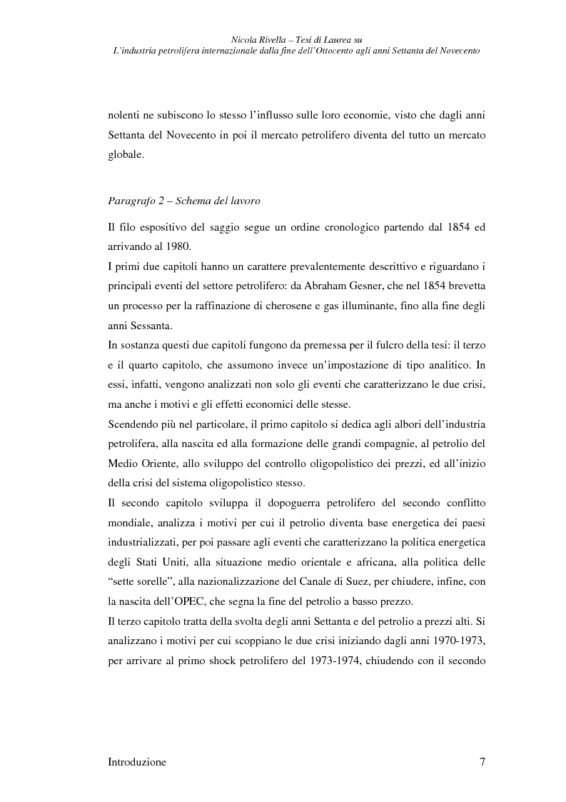 Anteprima della tesi: L'industria petrolifera internazionale dalla fine dell'800 agli anni Settanta del 900 - Imprese, mercati, shock, Pagina 4