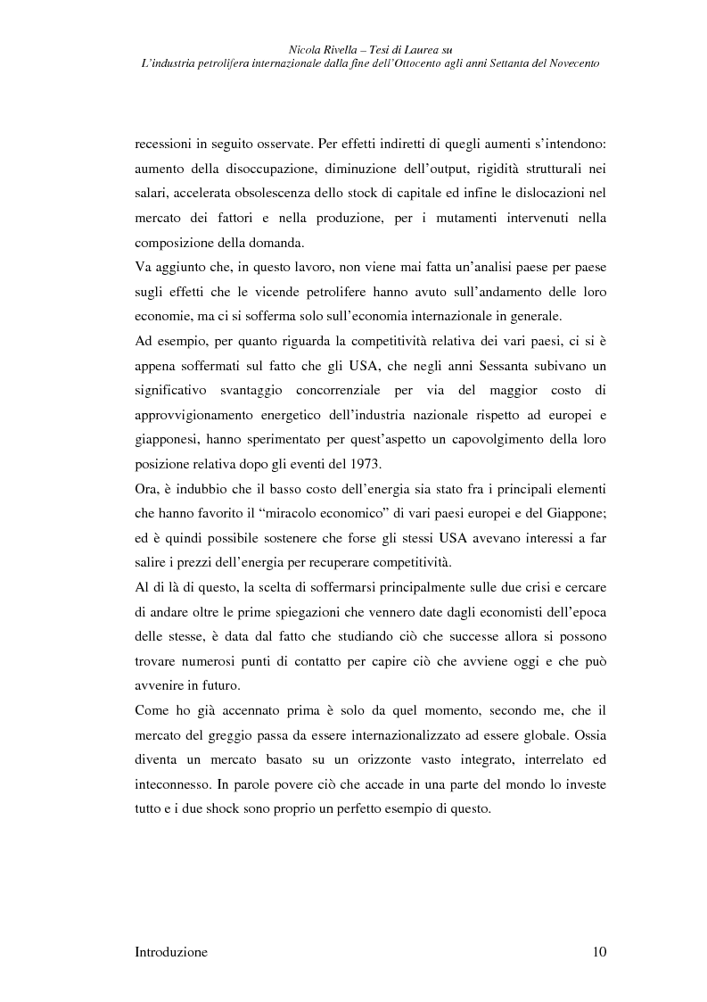 Anteprima della tesi: L'industria petrolifera internazionale dalla fine dell'800 agli anni Settanta del 900 - Imprese, mercati, shock, Pagina 7