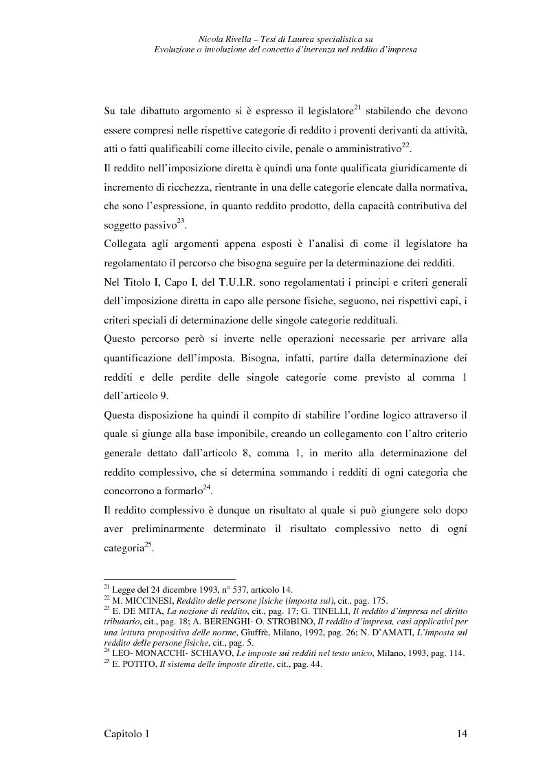 Estratto dalla tesi: Evoluzione o involuzione del concetto d'inerenza nel reddito d'impresa