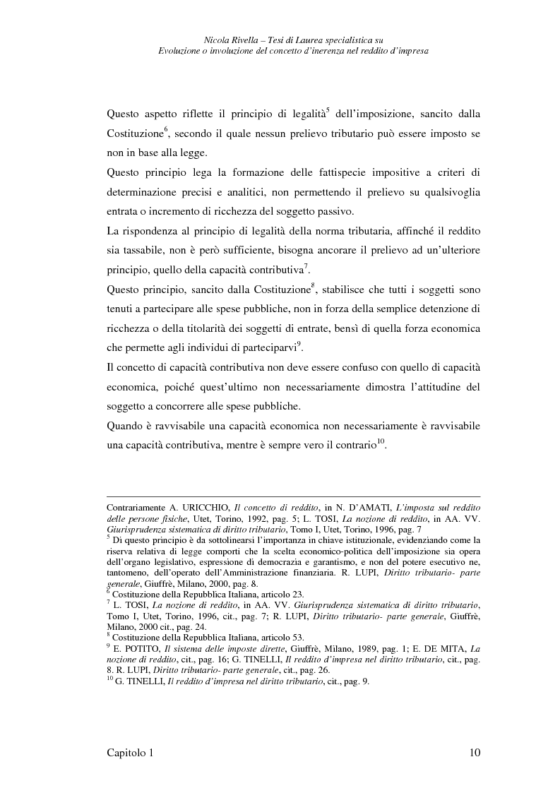 Anteprima della tesi: Evoluzione o involuzione del concetto d'inerenza nel reddito d'impresa, Pagina 10