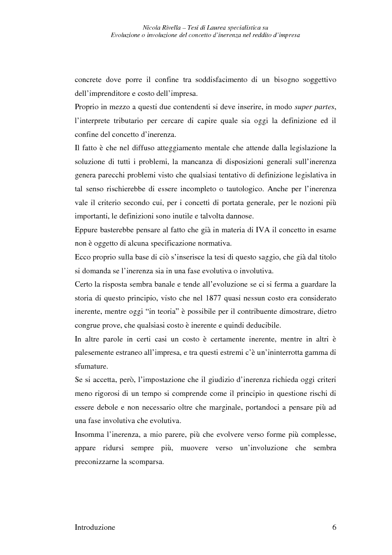 Anteprima della tesi: Evoluzione o involuzione del concetto d'inerenza nel reddito d'impresa, Pagina 6
