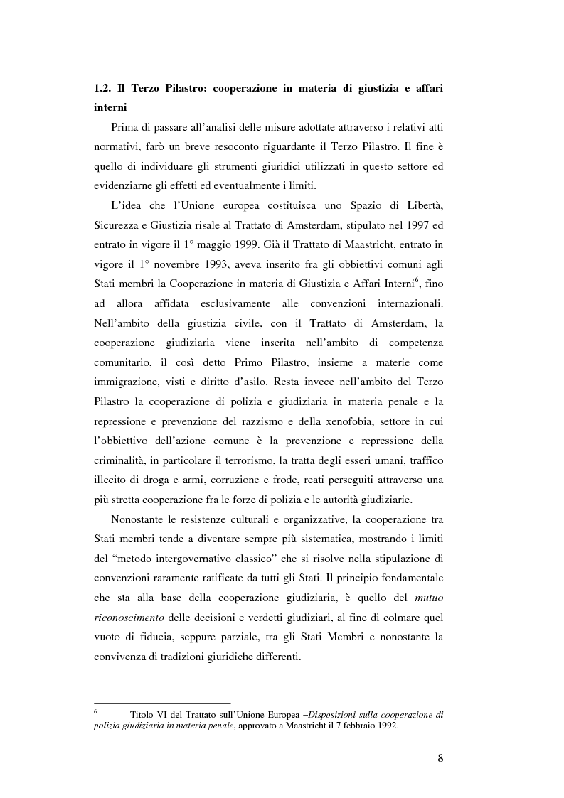 Anteprima della tesi: L'Unione Europea e la lotta al terrorismo: gli atti adottati dopo l'11 settembre, Pagina 6