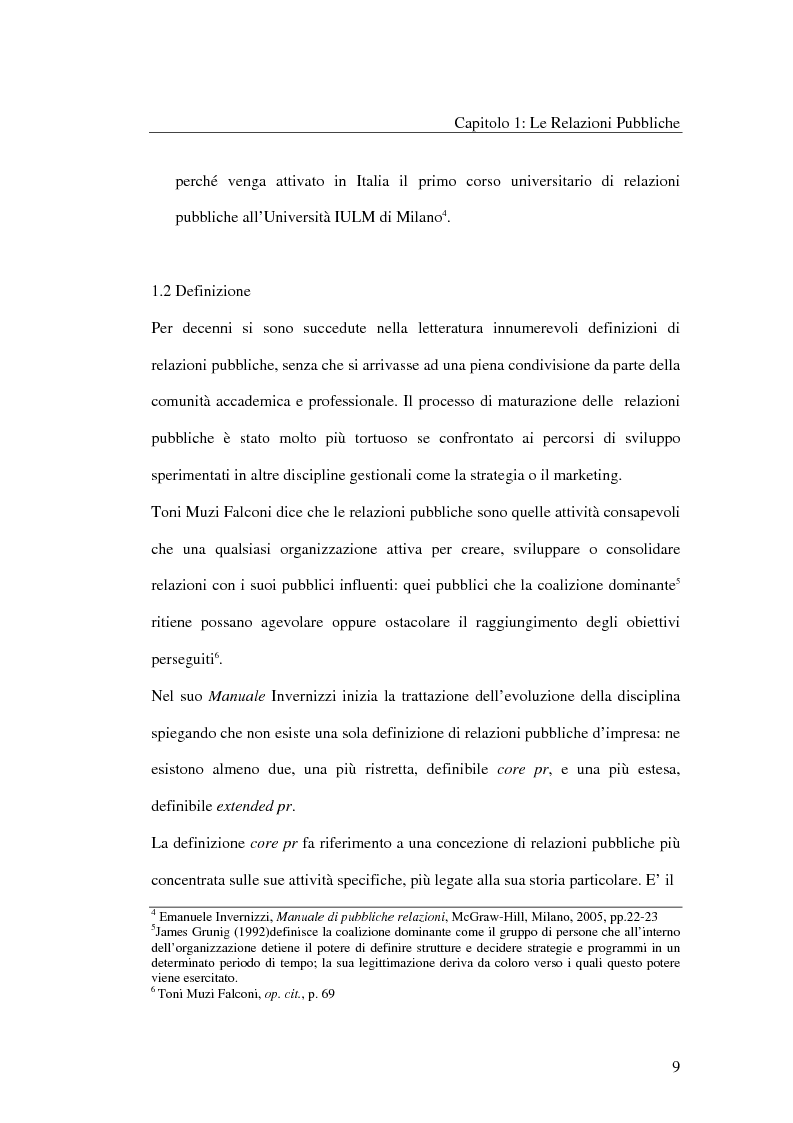 Anteprima della tesi: I metodi delle relazioni pubbliche e il ruolo della professione, Pagina 7