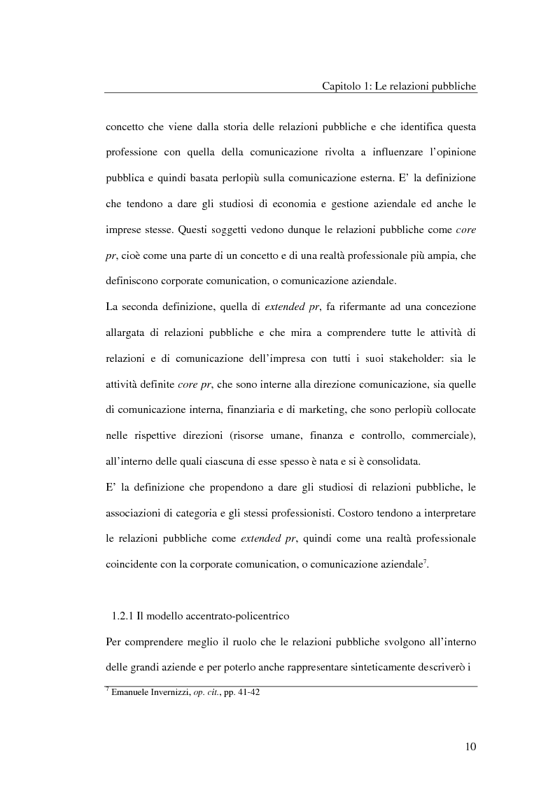 Anteprima della tesi: I metodi delle relazioni pubbliche e il ruolo della professione, Pagina 8