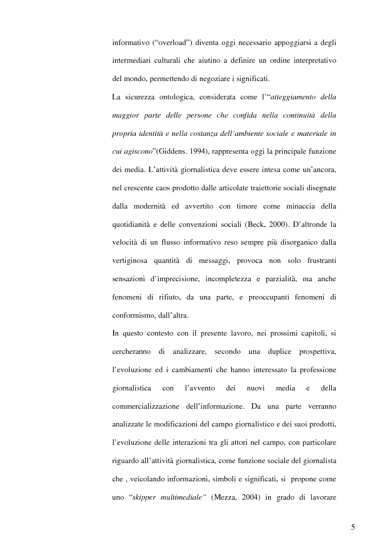 Anteprima della tesi: Nuovo mondo dell’informazione: nuove tecnologie e campo giornalistico, Pagina 2