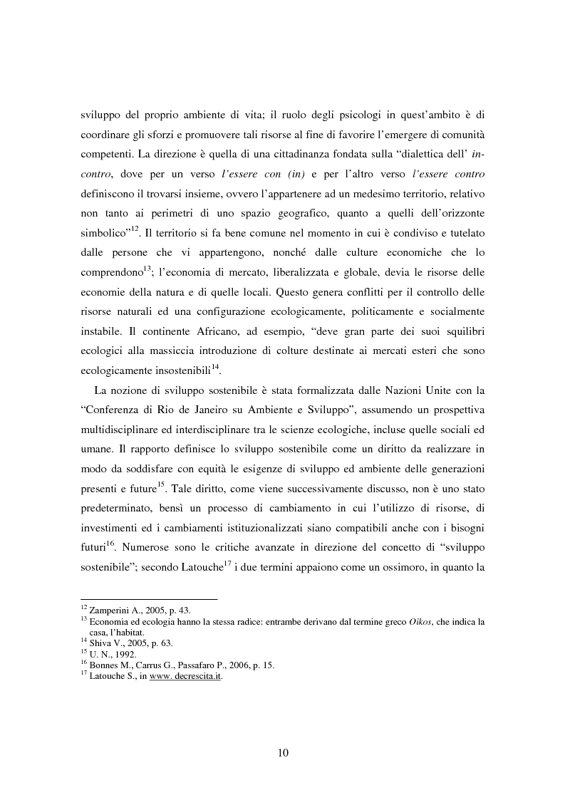 Anteprima della tesi: Il bene comune del territorio: sentire ecologico e cittadinanza nelle pratiche psicosociali, Pagina 7