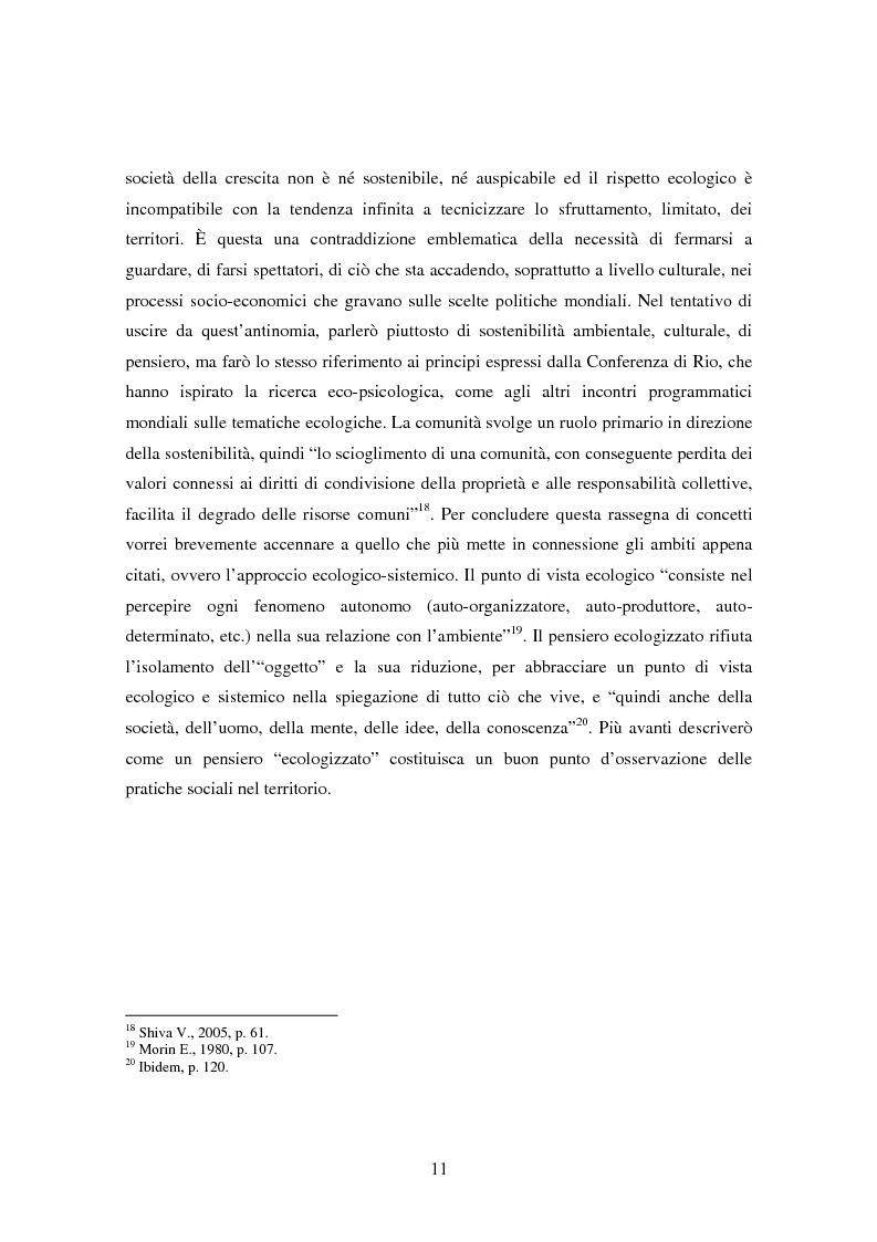 Anteprima della tesi: Il bene comune del territorio: sentire ecologico e cittadinanza nelle pratiche psicosociali, Pagina 8