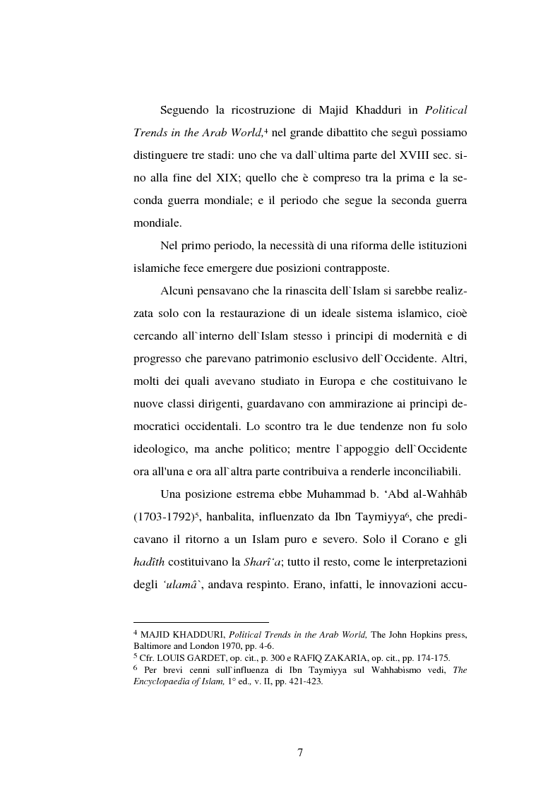 Anteprima della tesi: Din - Dunya - Dawla, Il significato politico dell'Islam tra conformità al modello ideale e potere reale, Pagina 7