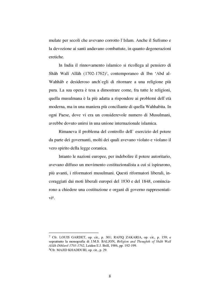 Anteprima della tesi: Din - Dunya - Dawla, Il significato politico dell'Islam tra conformità al modello ideale e potere reale, Pagina 8