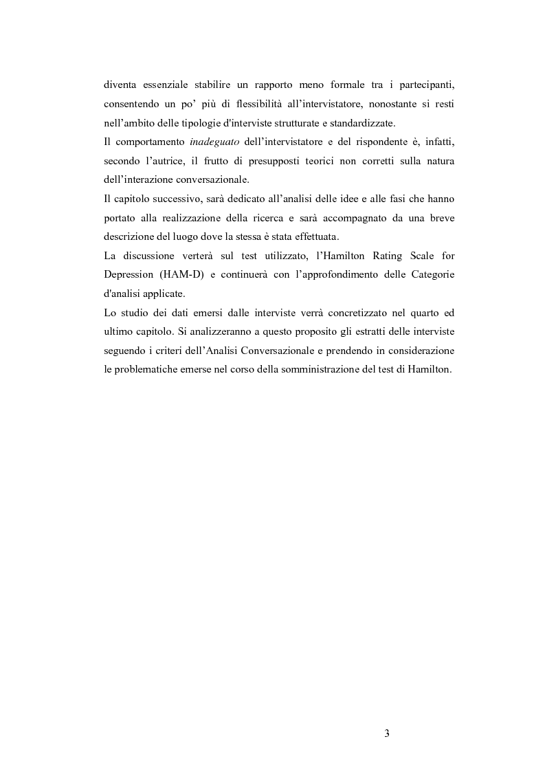 Anteprima della tesi: L'Hamilton Rating Scale for Depression: la somministrazione come pratica interattiva., Pagina 3