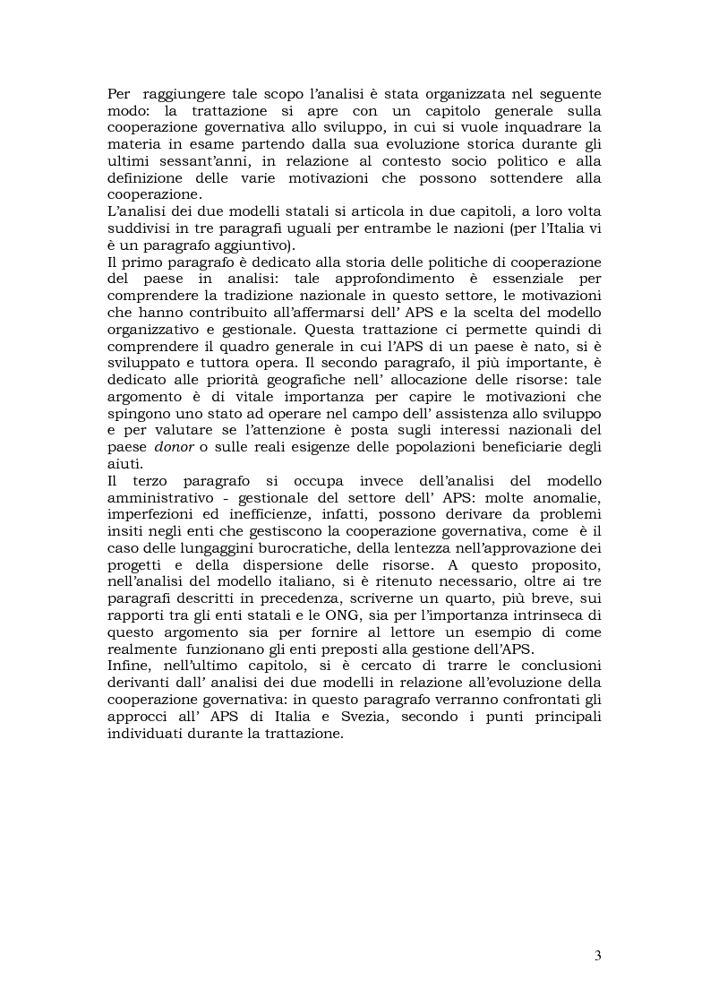 Anteprima della tesi: L'aiuto pubblico allo sviluppo (APS) e le priorità geografiche, due modelli a confronto. Svezia e Italia, Pagina 2