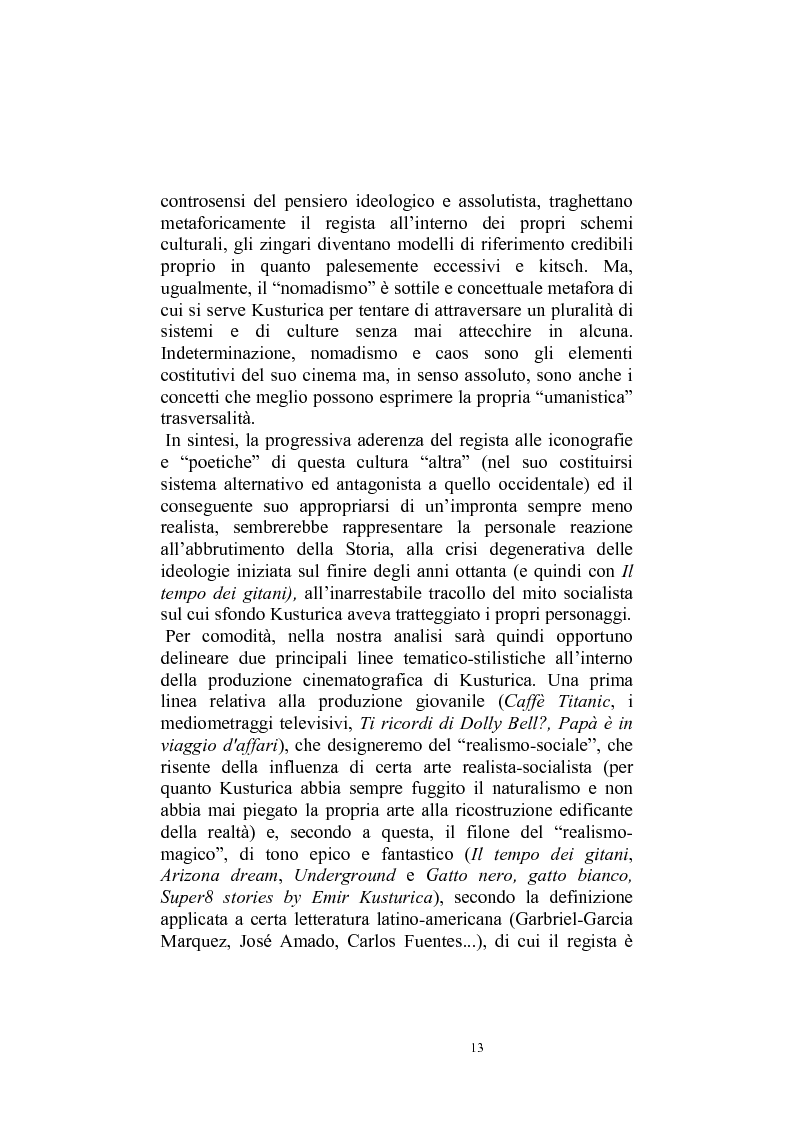 Anteprima della tesi: Umanesimo e nomadismo in Emir Kusturica - L'avventura cinematografica di uno slavo, Pagina 10