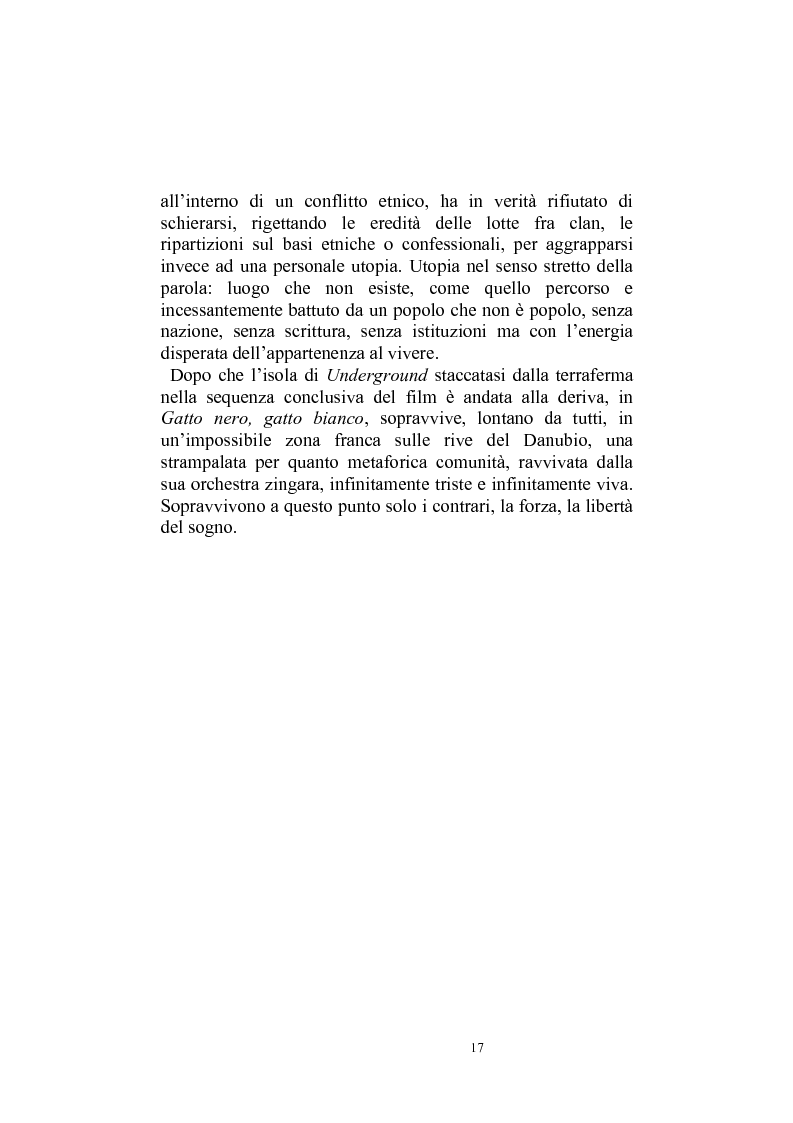 Anteprima della tesi: Umanesimo e nomadismo in Emir Kusturica - L'avventura cinematografica di uno slavo, Pagina 14