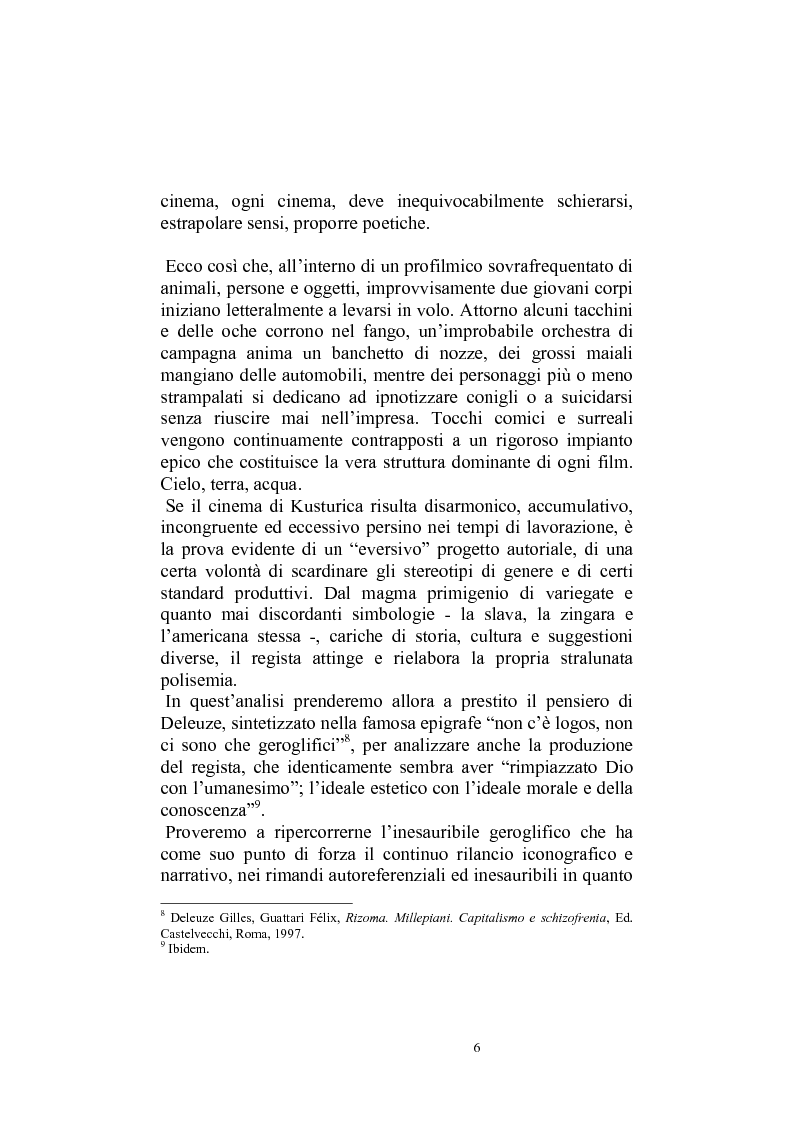 Anteprima della tesi: Umanesimo e nomadismo in Emir Kusturica - L'avventura cinematografica di uno slavo, Pagina 3