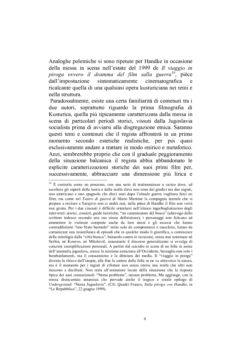 Anteprima della tesi: Umanesimo e nomadismo in Emir Kusturica - L'avventura cinematografica di uno slavo, Pagina 6