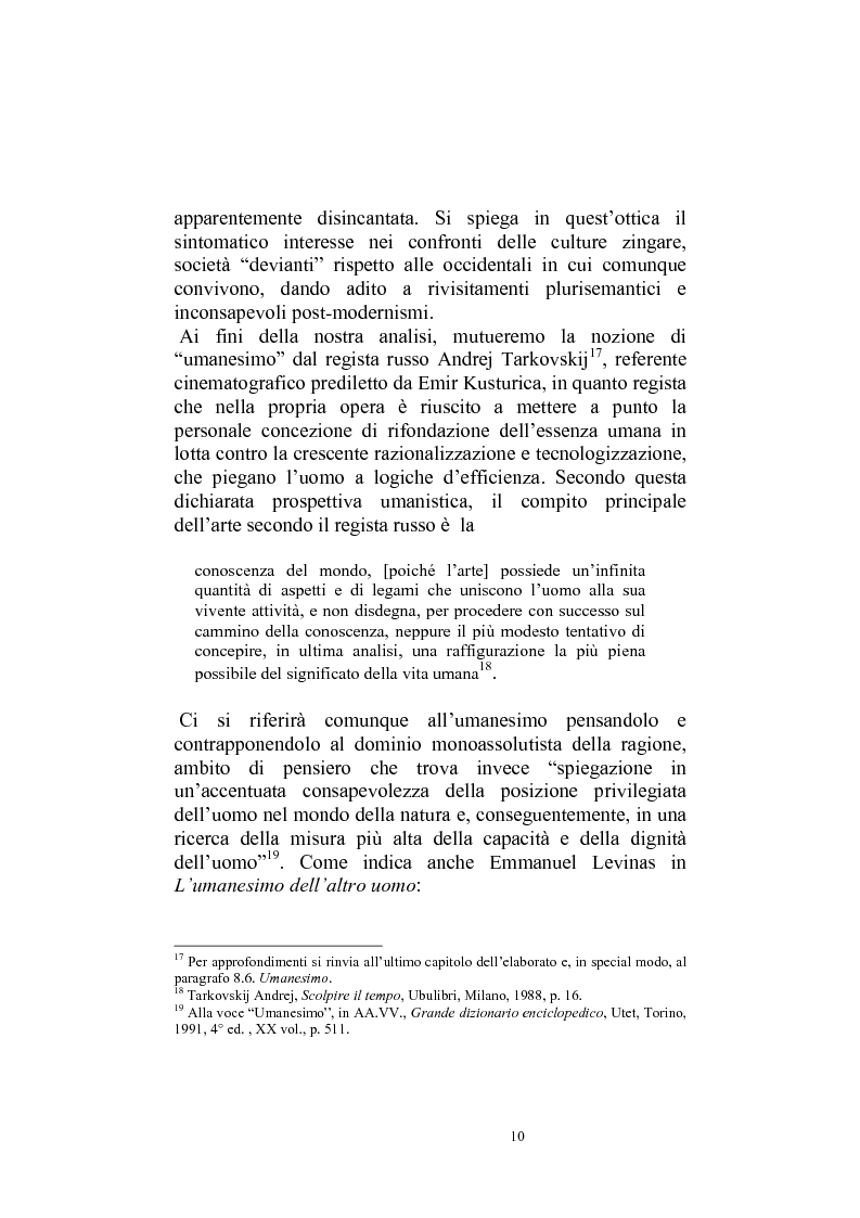 Anteprima della tesi: Umanesimo e nomadismo in Emir Kusturica - L'avventura cinematografica di uno slavo, Pagina 7