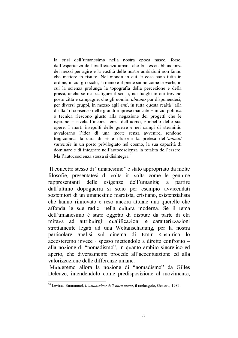 Anteprima della tesi: Umanesimo e nomadismo in Emir Kusturica - L'avventura cinematografica di uno slavo, Pagina 8