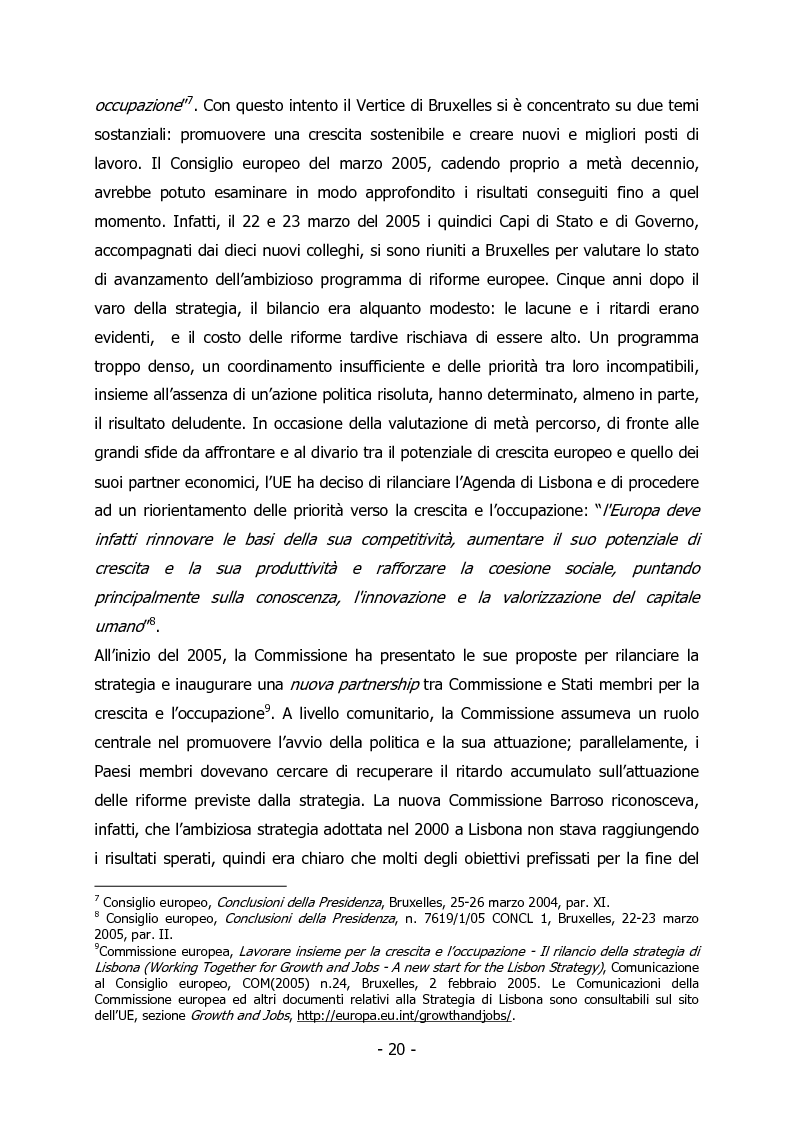 Anteprima della tesi: L'Italia e il rilancio della Strategia di Lisbona - Il caso della Regione Veneto, Pagina 6