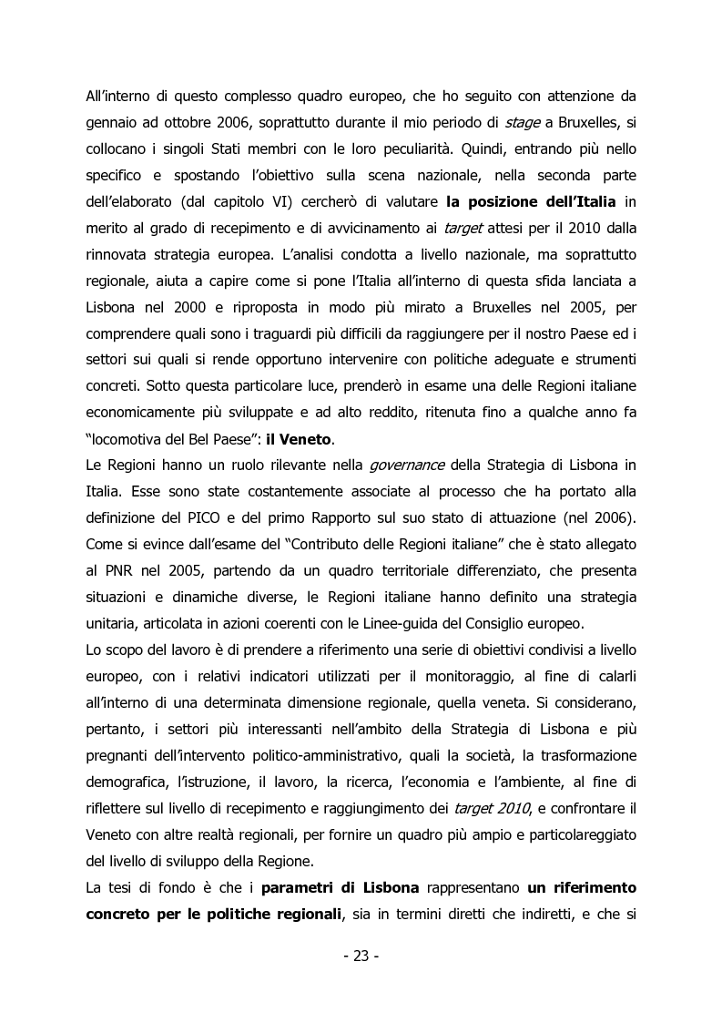 Anteprima della tesi: L'Italia e il rilancio della Strategia di Lisbona - Il caso della Regione Veneto, Pagina 9