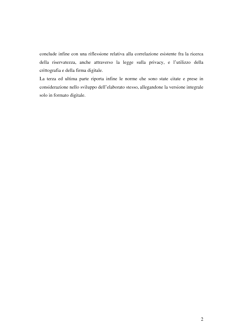 Anteprima della tesi: Firma digitale e sicurezza dei documenti informatici, Pagina 2