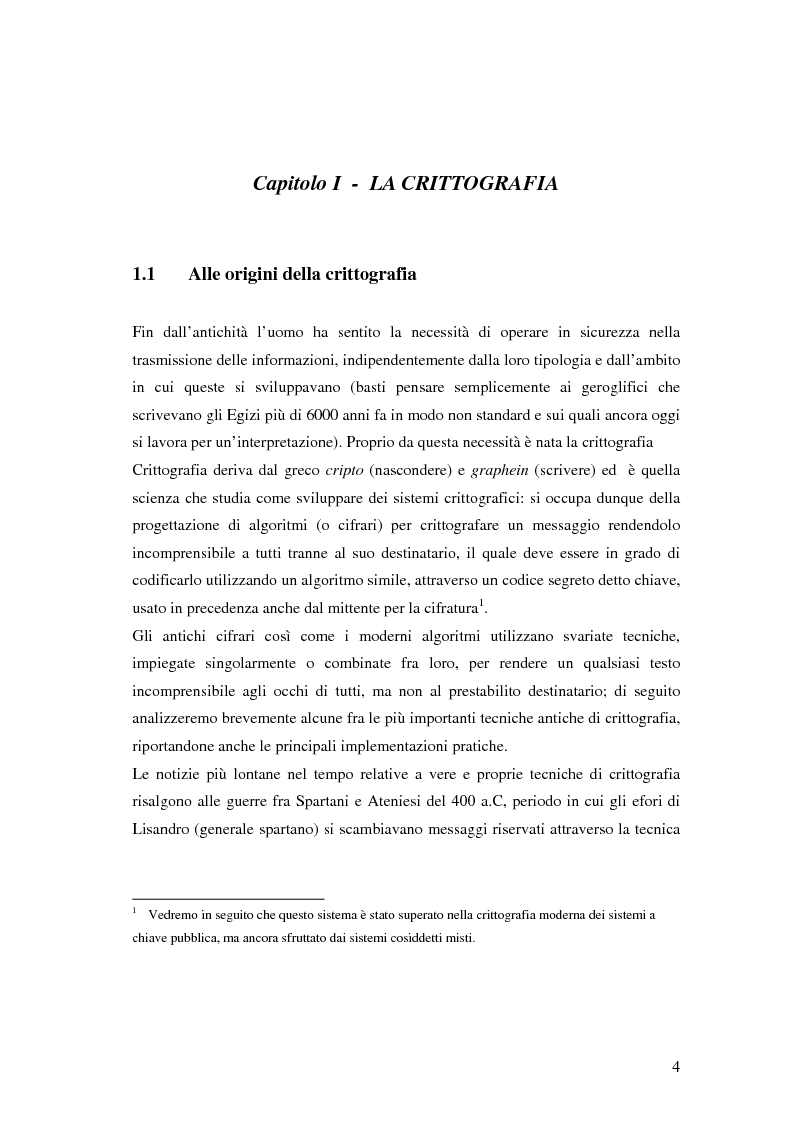 Anteprima della tesi: Firma digitale e sicurezza dei documenti informatici, Pagina 4