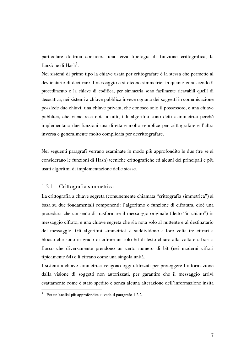 Anteprima della tesi: Firma digitale e sicurezza dei documenti informatici, Pagina 7