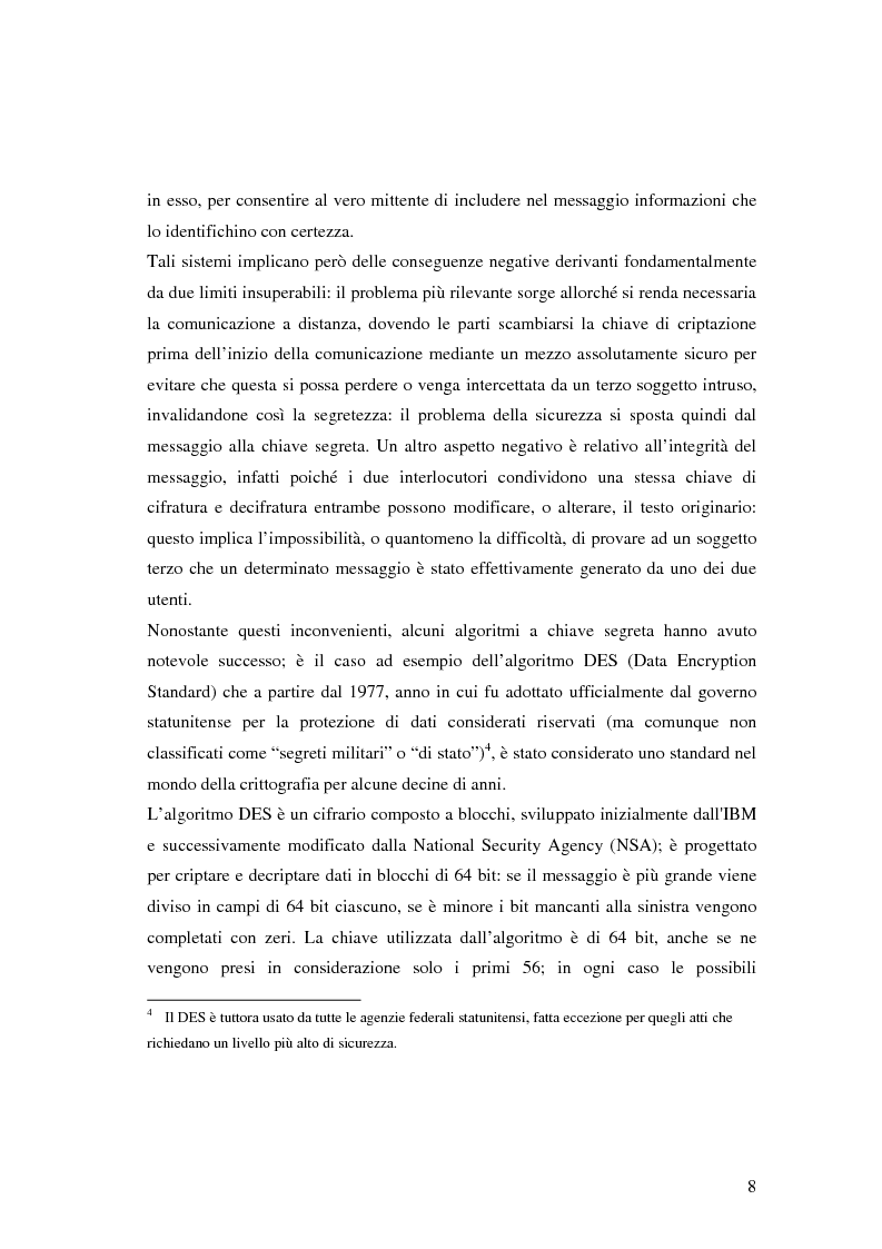 Anteprima della tesi: Firma digitale e sicurezza dei documenti informatici, Pagina 8