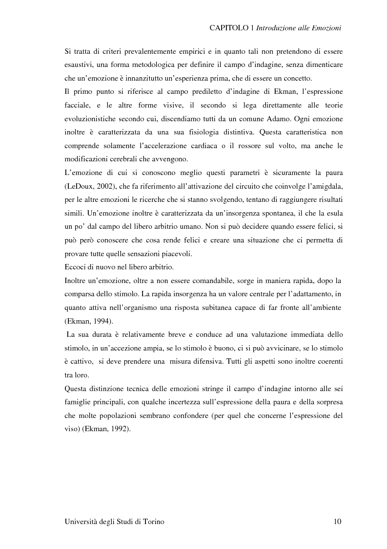 Anteprima della tesi: Attivazione ed interazione corticale nelle emozioni primarie, Pagina 10