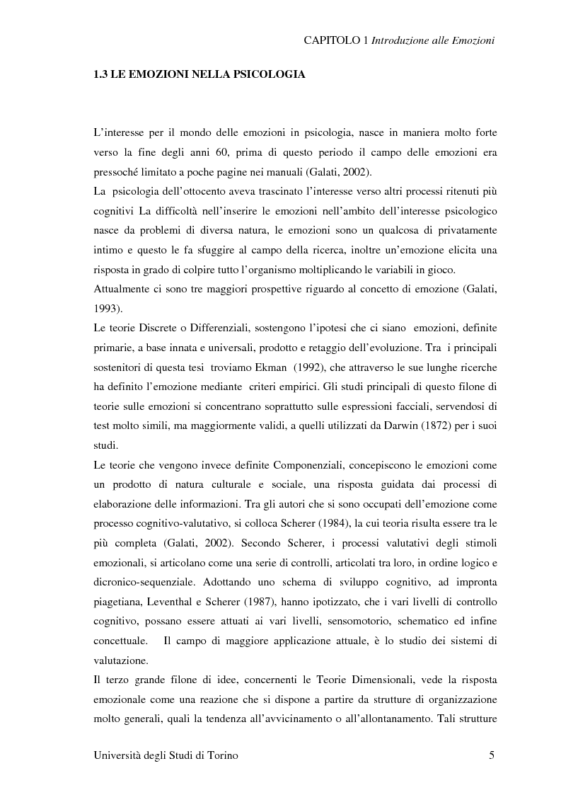 Anteprima della tesi: Attivazione ed interazione corticale nelle emozioni primarie, Pagina 5