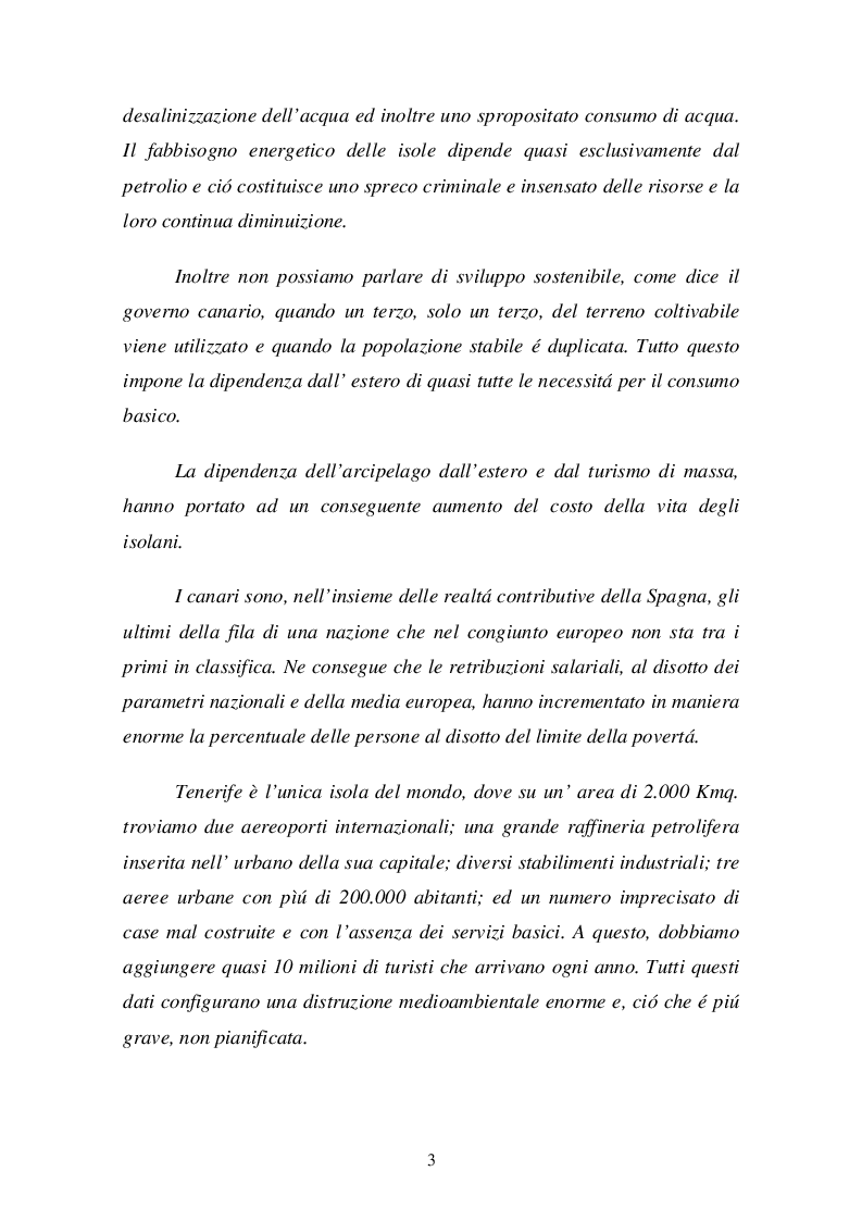 Anteprima della tesi: Isola di Tenerife: Sviluppo turistico e impatto urbanistico, Pagina 3