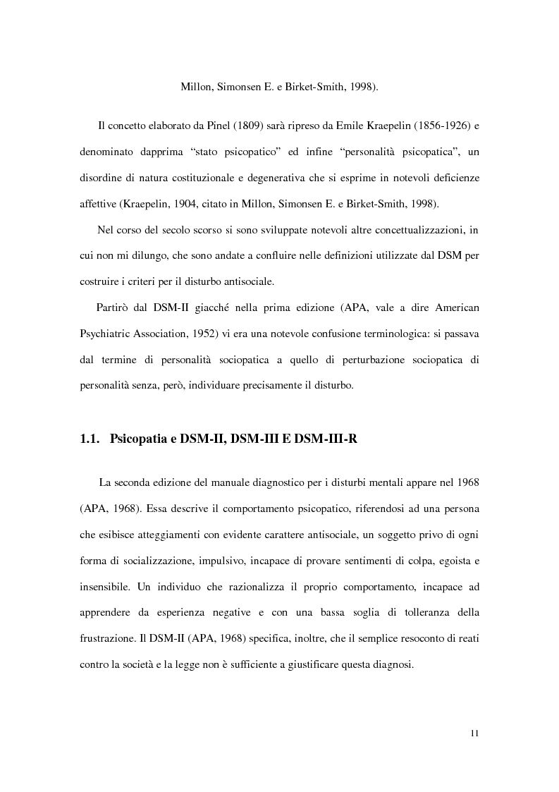 Anteprima della tesi: Personalità e dinamiche violente: sadismo, psicopatia e perversione sadomasochistica, Pagina 11