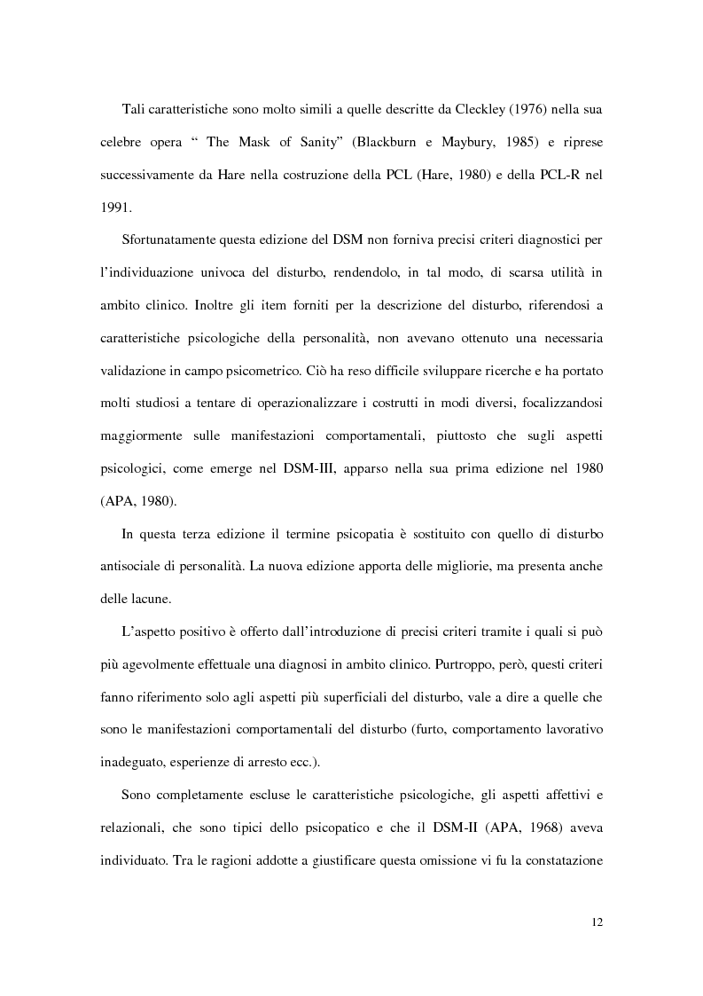 Anteprima della tesi: Personalità e dinamiche violente: sadismo, psicopatia e perversione sadomasochistica, Pagina 12